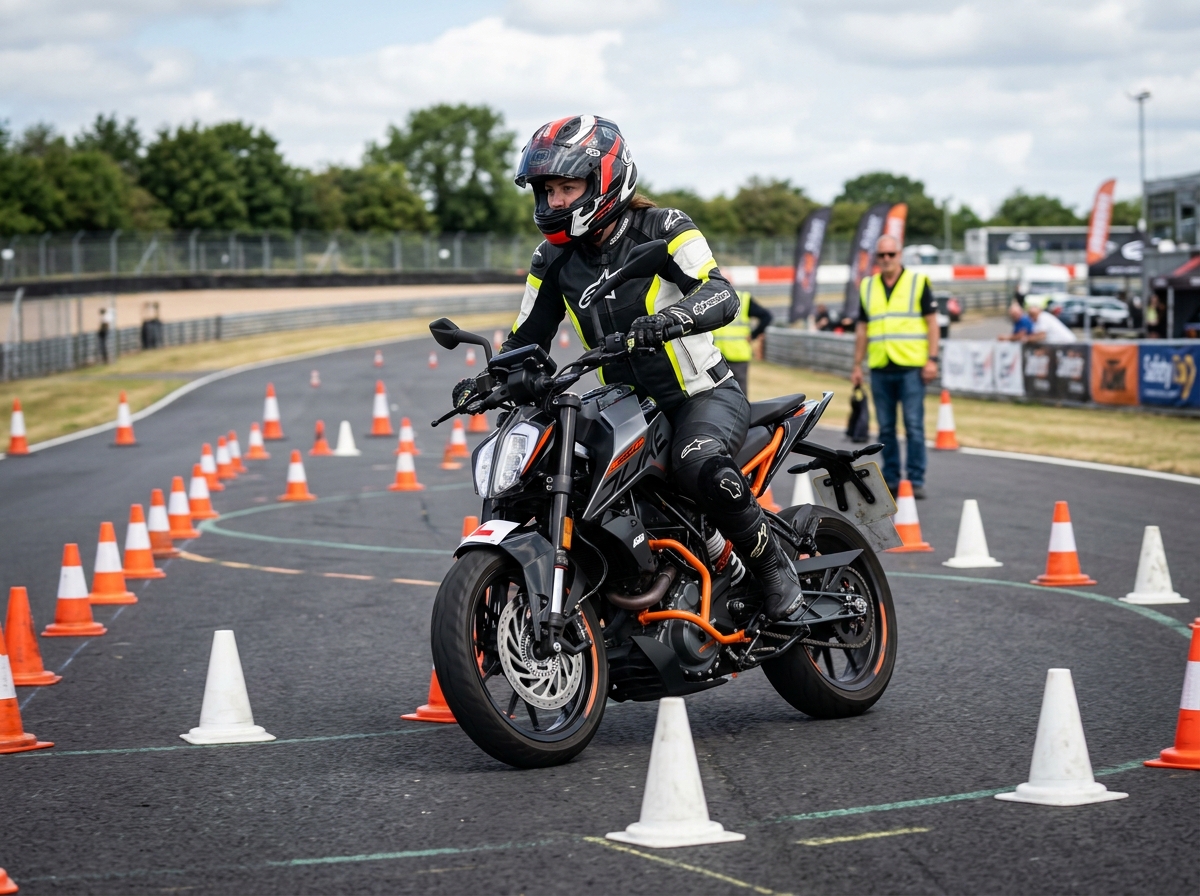 Entrenamiento en pista de motocicletas
